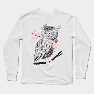 Vintage Great Horned Owl Long Sleeve T-Shirt